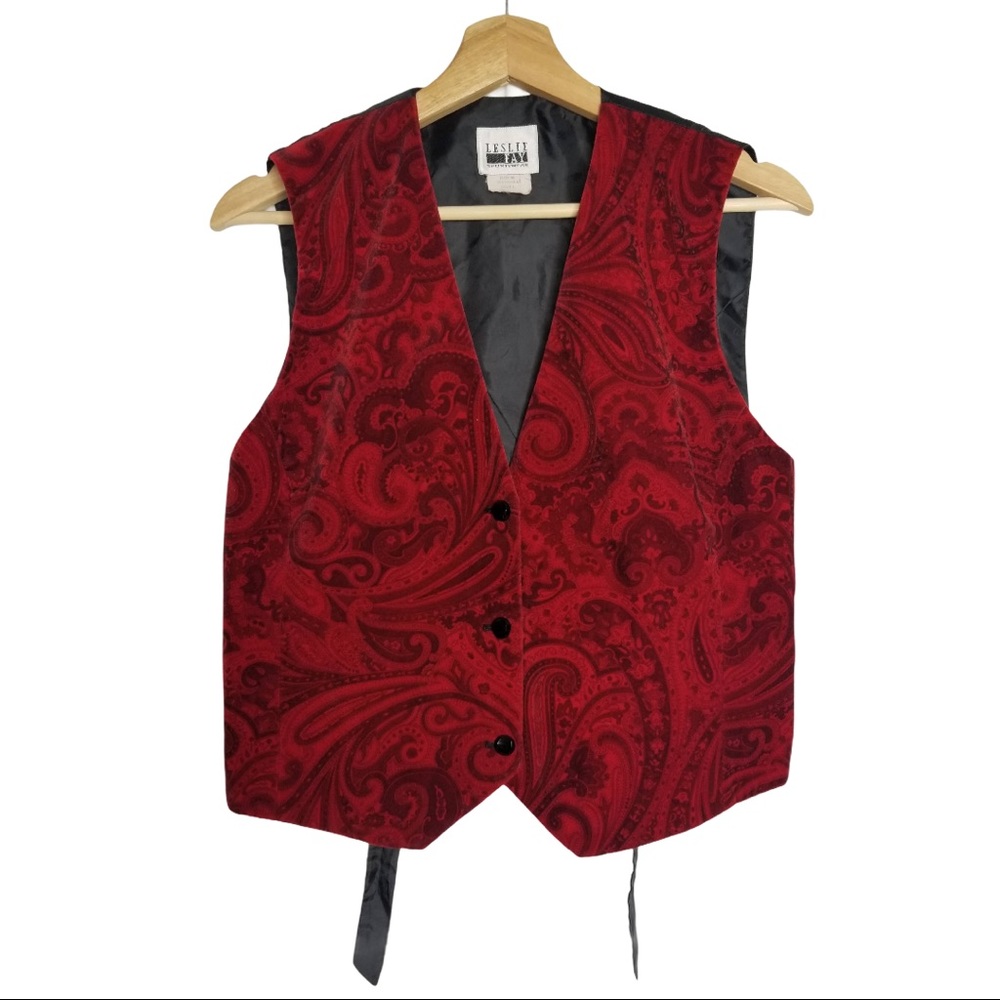 LESLIE FAY vintage velvet vest